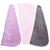 3Pcs Microfiber Hair Towel Wrap Twist Hair Drying Towel Thick Solid Quick Dry for Exercise Swim Hairdressing - Front View
