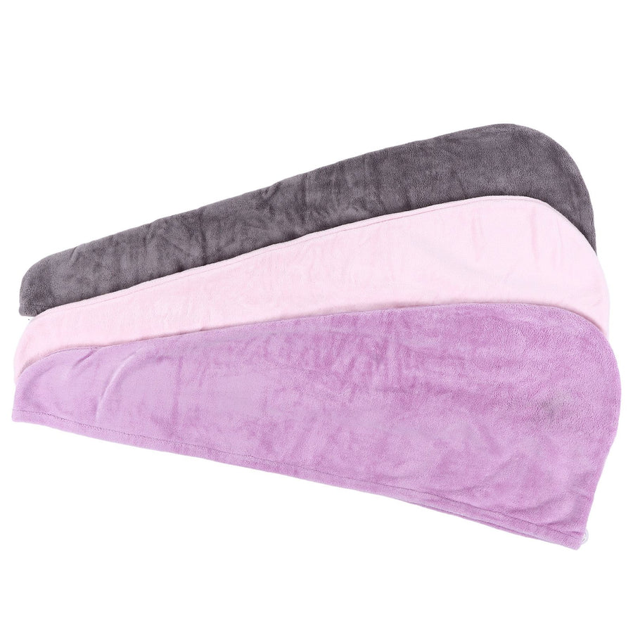 3Pcs Microfiber Hair Towel Wrap Twist Hair Drying Towel Thick Solid Quick Dry for Exercise Swim Hairdressing