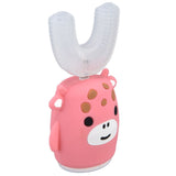 Kids U Shaped Toothbrush Pink Cartoon Electric 360° Tooth Rush Whole Mouth Teeth Cleaning MachineSmall
