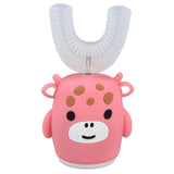 Kids U Shaped Toothbrush Pink Cartoon Electric 360° Tooth Rush Whole Mouth Teeth Cleaning MachineSmall