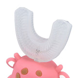 Kids U Shaped Toothbrush Pink Cartoon Electric 360° Tooth Rush Whole Mouth Teeth Cleaning MachineSmall