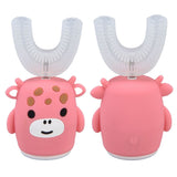 Kids U Shaped Toothbrush Pink Cartoon Electric 360° Tooth Rush Whole Mouth Teeth Cleaning MachineLarge - Extra Image