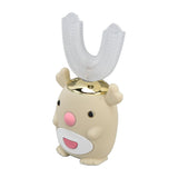 U Shaped Toothbrush Cartoon Cute Design Waterproof 5 Brushing Modes Electric Tooth Brush for KidsChildren - Top-Down View