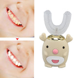 U Shaped Toothbrush Cartoon Cute Design Waterproof 5 Brushing Modes Electric Tooth Brush for KidsChildren - Extra Image