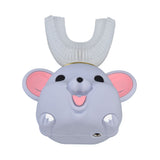 Mouth Electric Toothbrush U Shaped Toothbrush USB Charging Cartoon Silicone Kids ToothbrushL - Top-Down View