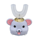 Mouth Electric Toothbrush U Shaped Toothbrush USB Charging Cartoon Silicone Kids ToothbrushL - 45-Degree Angle