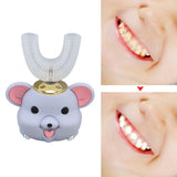Mouth Electric Toothbrush U Shaped Toothbrush USB Charging Cartoon Silicone Kids ToothbrushL - Extra Image