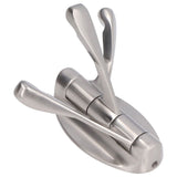 3 Clothes Hook Zinc Alloy Heavy Duty Coat Hook with Round Base for Bedroom Bathroom Closet - Close-Up Angle