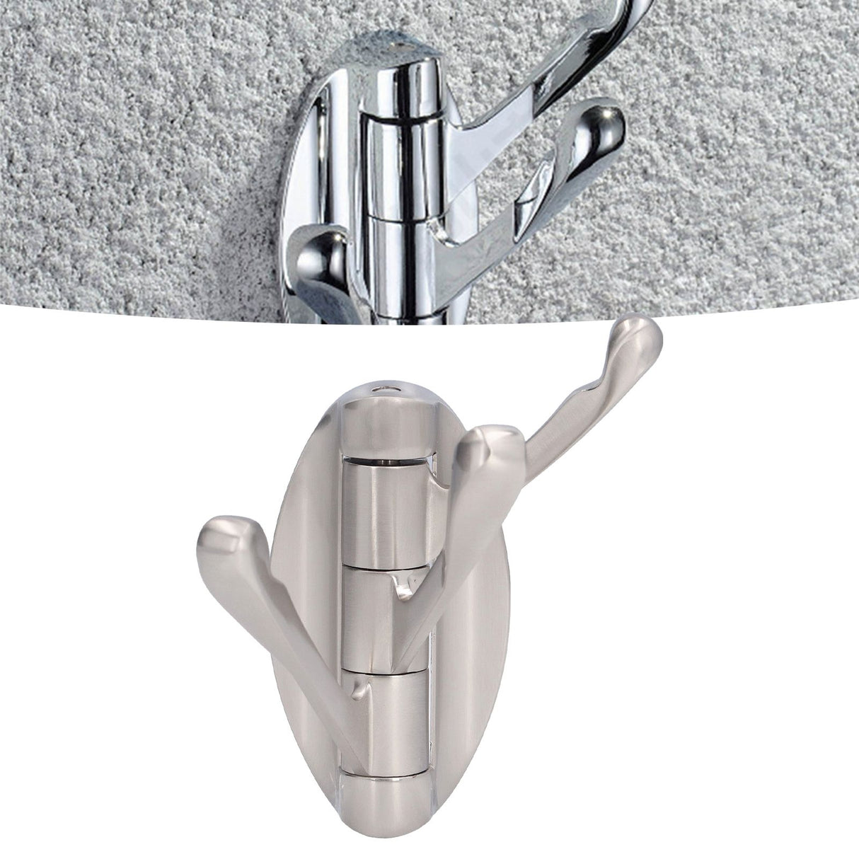 3 Clothes Hook Zinc Alloy Heavy Duty Coat Hook with Round Base for Bedroom Bathroom Closet