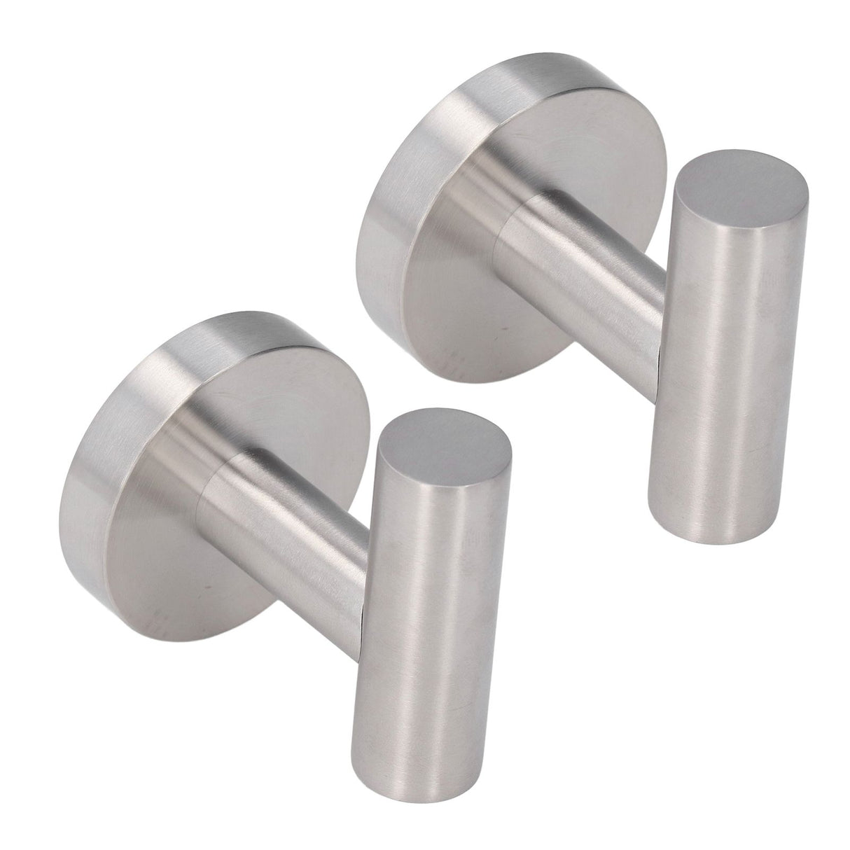 2Pcs Brushed Stainless Steel Bathroom Towel Robe Hook Round Wall Holder Hooks Hanger for Clothing Towel