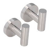 2Pcs Brushed Stainless Steel Bathroom Towel Robe Hook Round Wall Holder Hooks Hanger for Clothing Towel