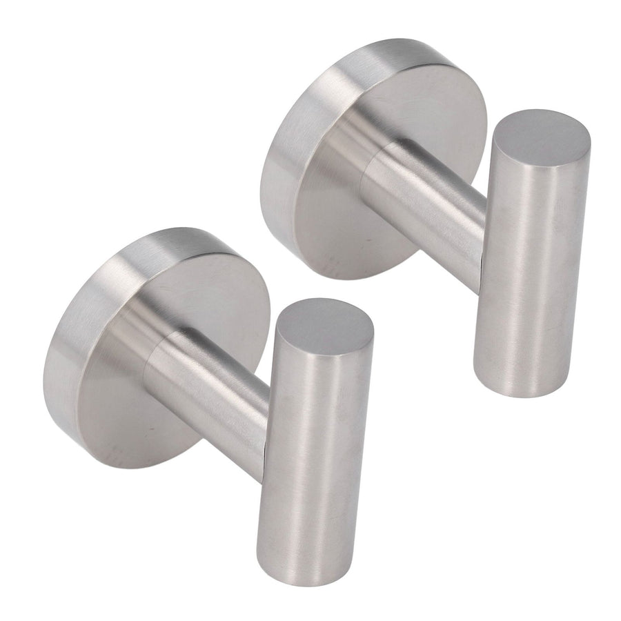 2Pcs Brushed Stainless Steel Bathroom Towel Robe Hook Round Wall Holder Hooks Hanger for Clothing Towel