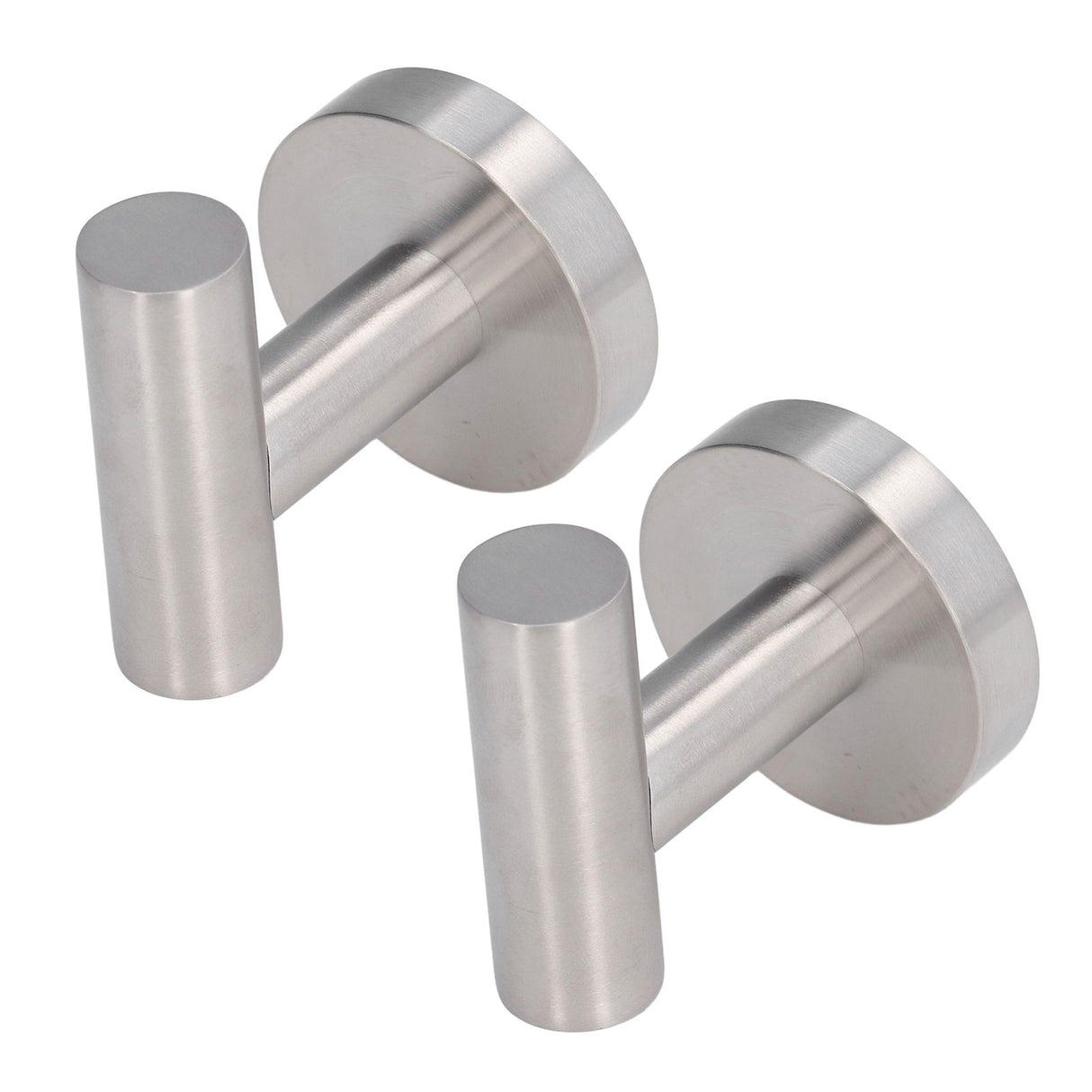 2Pcs Brushed Stainless Steel Bathroom Towel Robe Hook Round Wall Holder Hooks Hanger for Clothing Towel