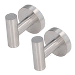 2Pcs Brushed Stainless Steel Bathroom Towel Robe Hook Round Wall Holder Hooks Hanger for Clothing Towel