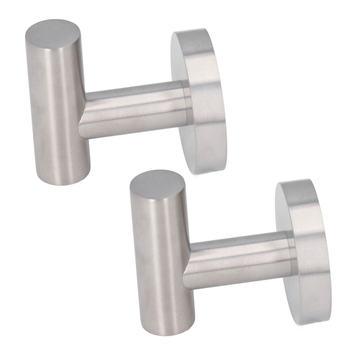2Pcs Brushed Stainless Steel Bathroom Towel Robe Hook Round Wall Holder Hooks Hanger for Clothing Towel