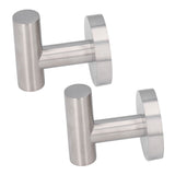 2Pcs Brushed Stainless Steel Bathroom Towel Robe Hook Round Wall Holder Hooks Hanger for Clothing Towel