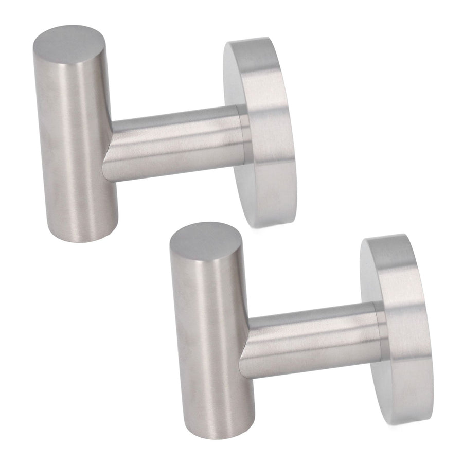 2Pcs Brushed Stainless Steel Bathroom Towel Robe Hook Round Wall Holder Hooks Hanger for Clothing Towel