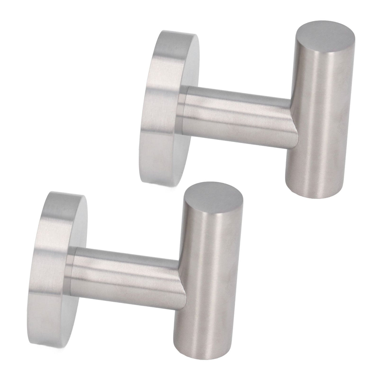2Pcs Brushed Stainless Steel Bathroom Towel Robe Hook Round Wall Holder Hooks Hanger for Clothing Towel