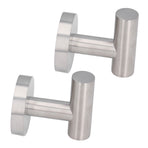 2Pcs Brushed Stainless Steel Bathroom Towel Robe Hook Round Wall Holder Hooks Hanger for Clothing Towel