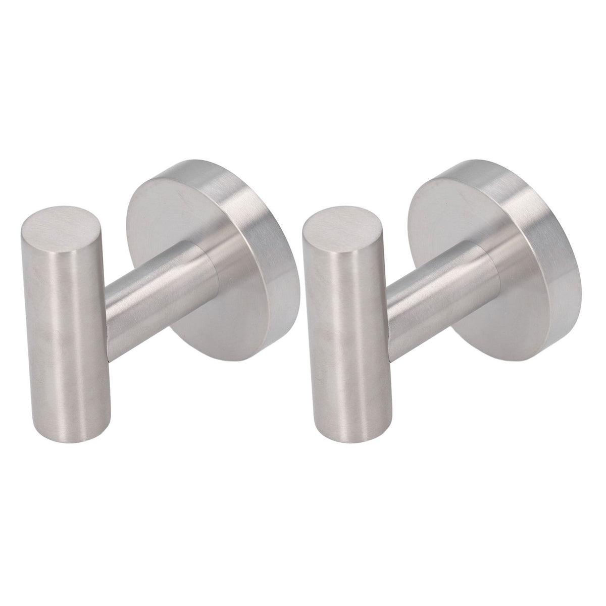 2Pcs Brushed Stainless Steel Bathroom Towel Robe Hook Round Wall Holder Hooks Hanger for Clothing Towel