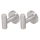 2Pcs Brushed Stainless Steel Bathroom Towel Robe Hook Round Wall Holder Hooks Hanger for Clothing Towel - Rear View