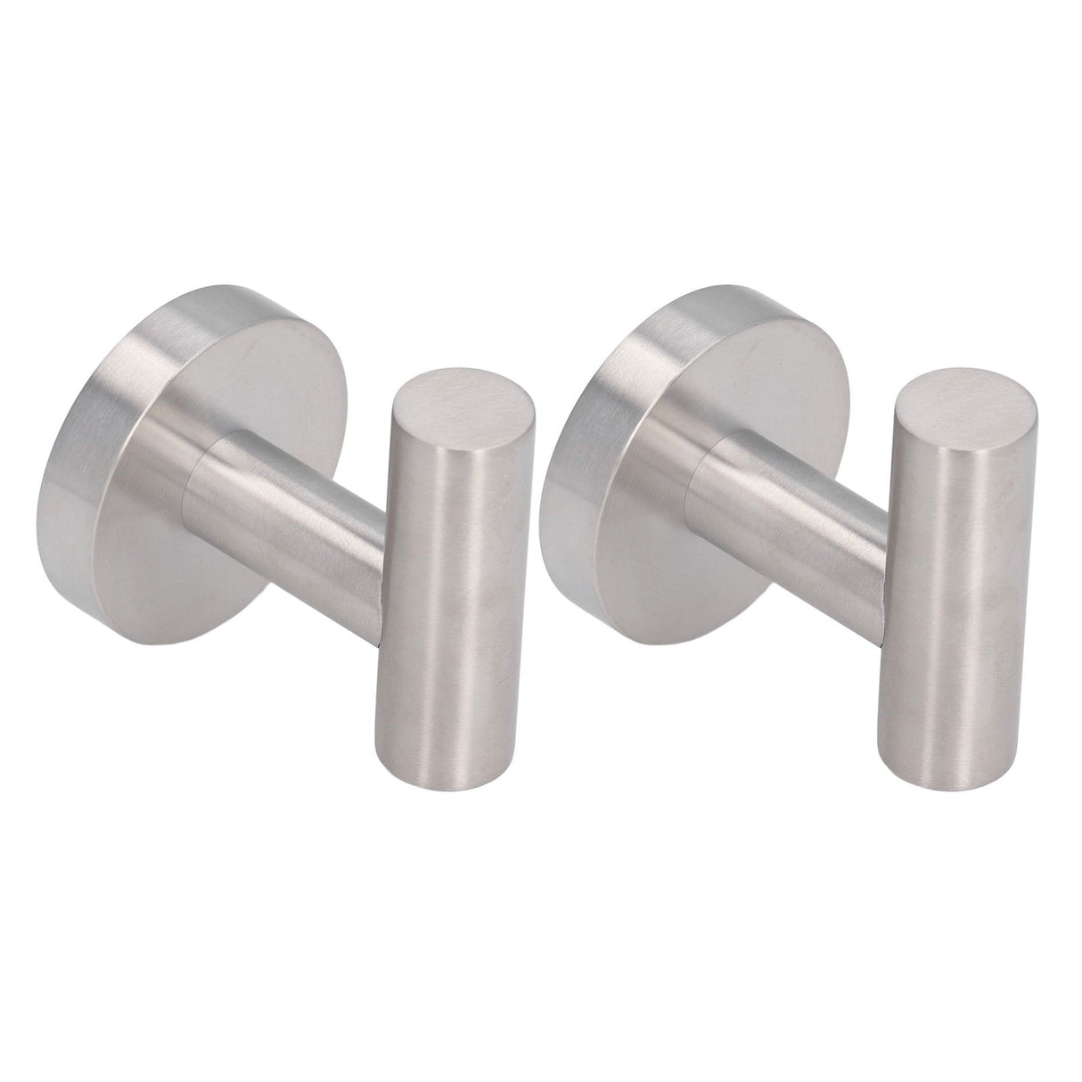 2Pcs Brushed Stainless Steel Bathroom Towel Robe Hook Round Wall Holder Hooks Hanger for Clothing Towel