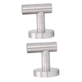 2Pcs Brushed Stainless Steel Bathroom Towel Robe Hook Round Wall Holder Hooks Hanger for Clothing Towel