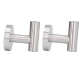 2Pcs Brushed Stainless Steel Bathroom Towel Robe Hook Round Wall Holder Hooks Hanger for Clothing Towel