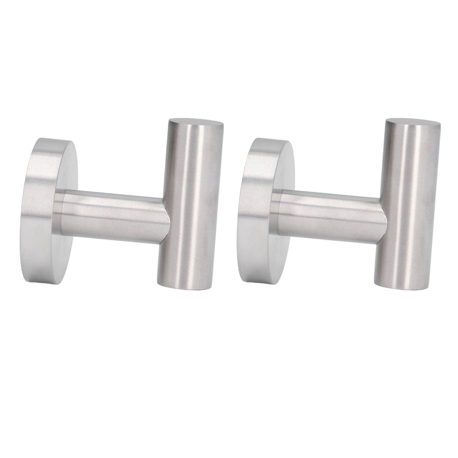 2Pcs Brushed Stainless Steel Bathroom Towel Robe Hook Round Wall Holder Hooks Hanger for Clothing Towel
