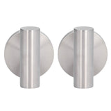 2Pcs Brushed Stainless Steel Bathroom Towel Robe Hook Round Wall Holder Hooks Hanger for Clothing Towel