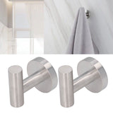 2Pcs Brushed Stainless Steel Bathroom Towel Robe Hook Round Wall Holder Hooks Hanger for Clothing Towel