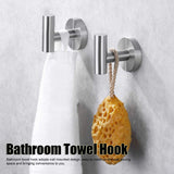 2Pcs Brushed Stainless Steel Bathroom Towel Robe Hook Round Wall Holder Hooks Hanger for Clothing Towel