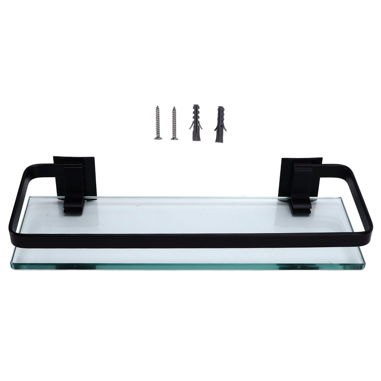 Bathroom Rack Thickened Durable Large Storage Space Strong Load Bearing Capacity Single Layer Black Shelf