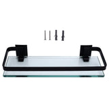 Bathroom Rack Thickened Durable Large Storage Space Strong Load Bearing Capacity Single Layer Black Shelf