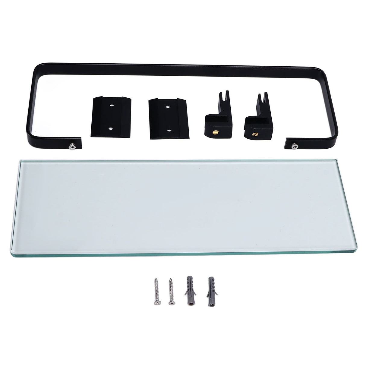 Bathroom Rack Thickened Durable Large Storage Space Strong Load Bearing Capacity Single Layer Black Shelf