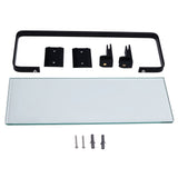 Bathroom Rack Thickened Durable Large Storage Space Strong Load Bearing Capacity Single Layer Black Shelf - Front View