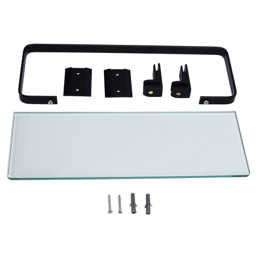 Bathroom Rack Thickened Durable Large Storage Space Strong Load Bearing Capacity Single Layer Black Shelf