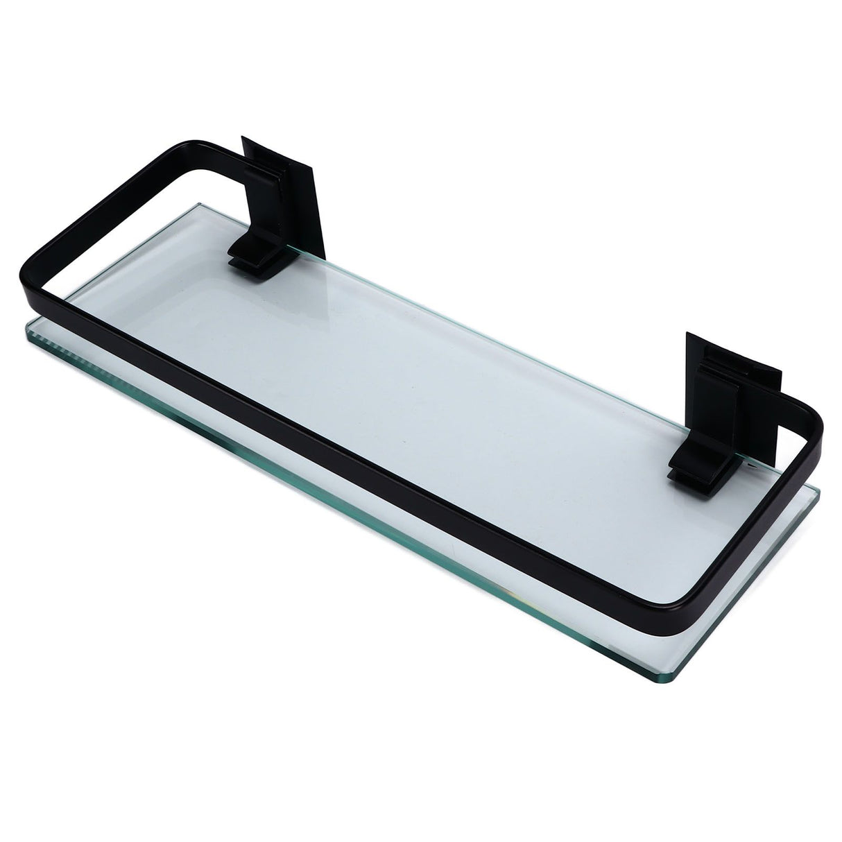 Bathroom Rack Thickened Durable Large Storage Space Strong Load Bearing Capacity Single Layer Black Shelf