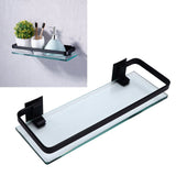 Bathroom Rack Thickened Durable Large Storage Space Strong Load Bearing Capacity Single Layer Black Shelf - Extra Image