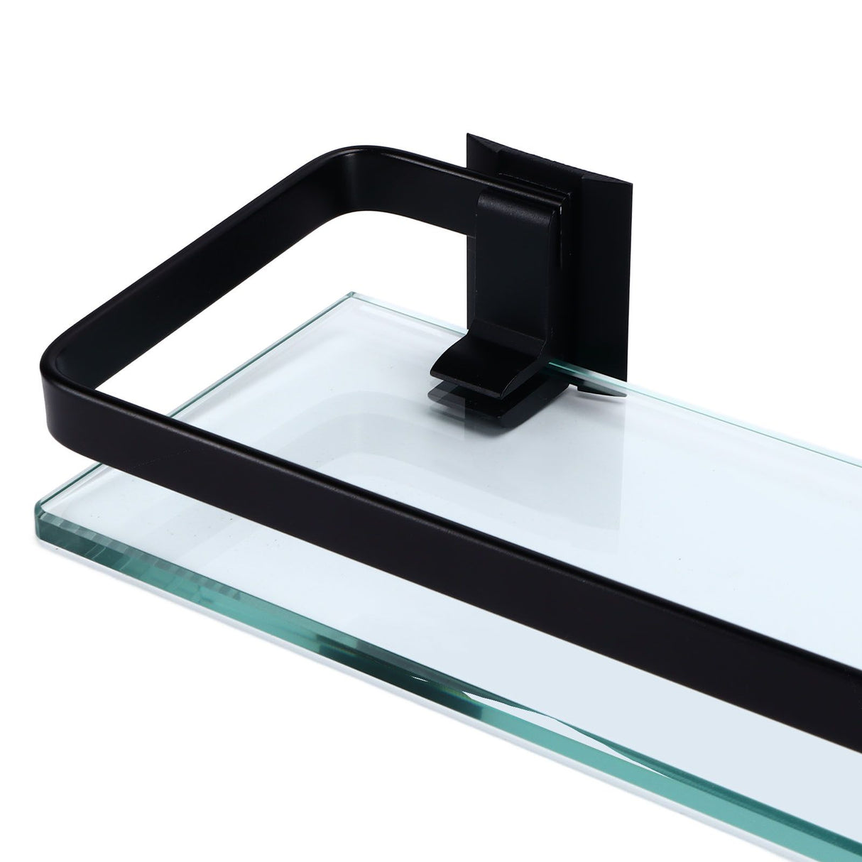 Bathroom Rack Thickened Durable Large Storage Space Strong Load Bearing Capacity Single Layer Black Shelf