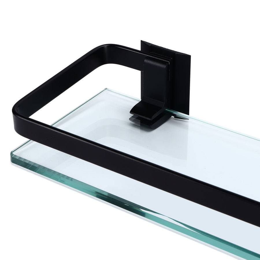 Bathroom Rack Thickened Durable Large Storage Space Strong Load Bearing Capacity Single Layer Black Shelf