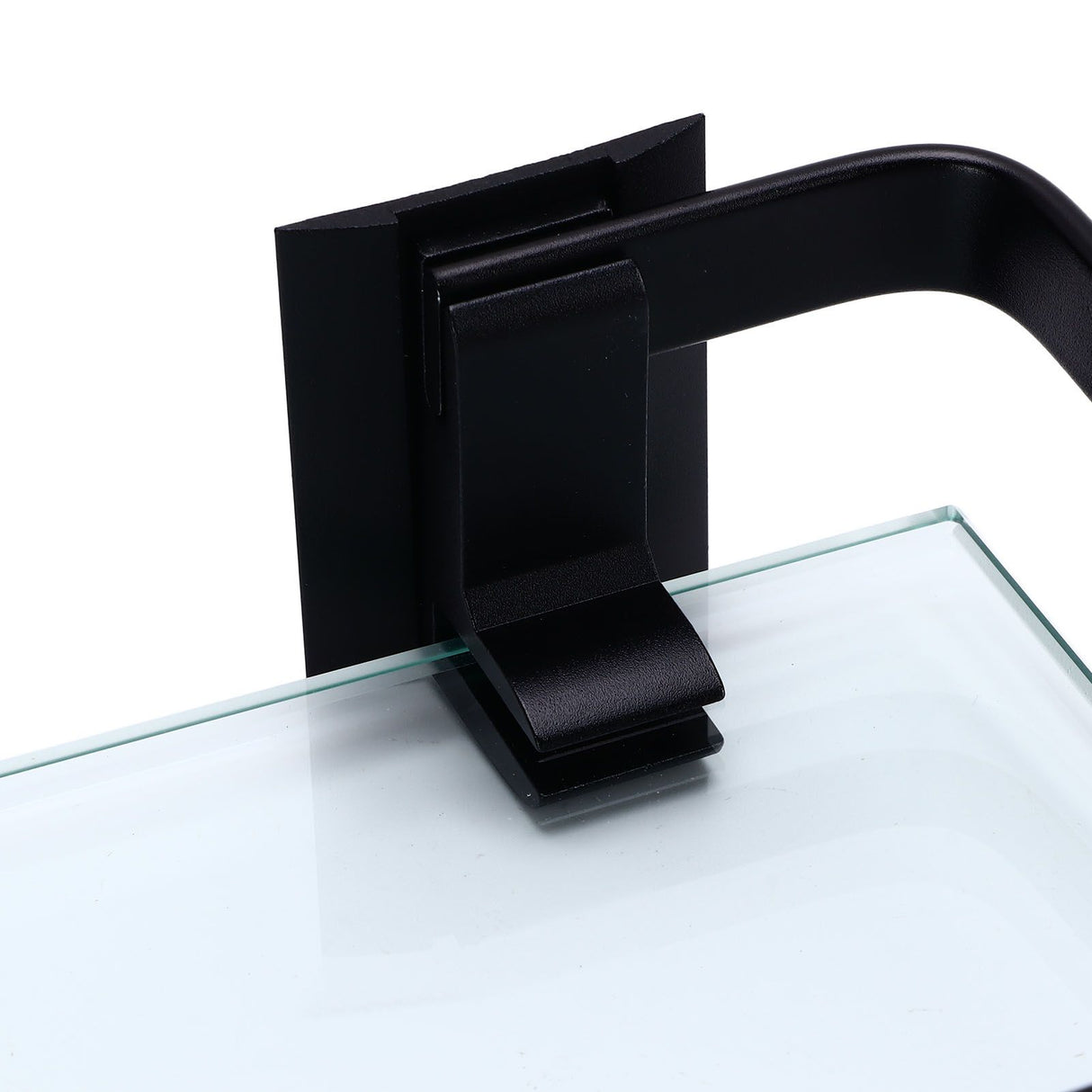Bathroom Rack Thickened Durable Large Storage Space Strong Load Bearing Capacity Single Layer Black Shelf