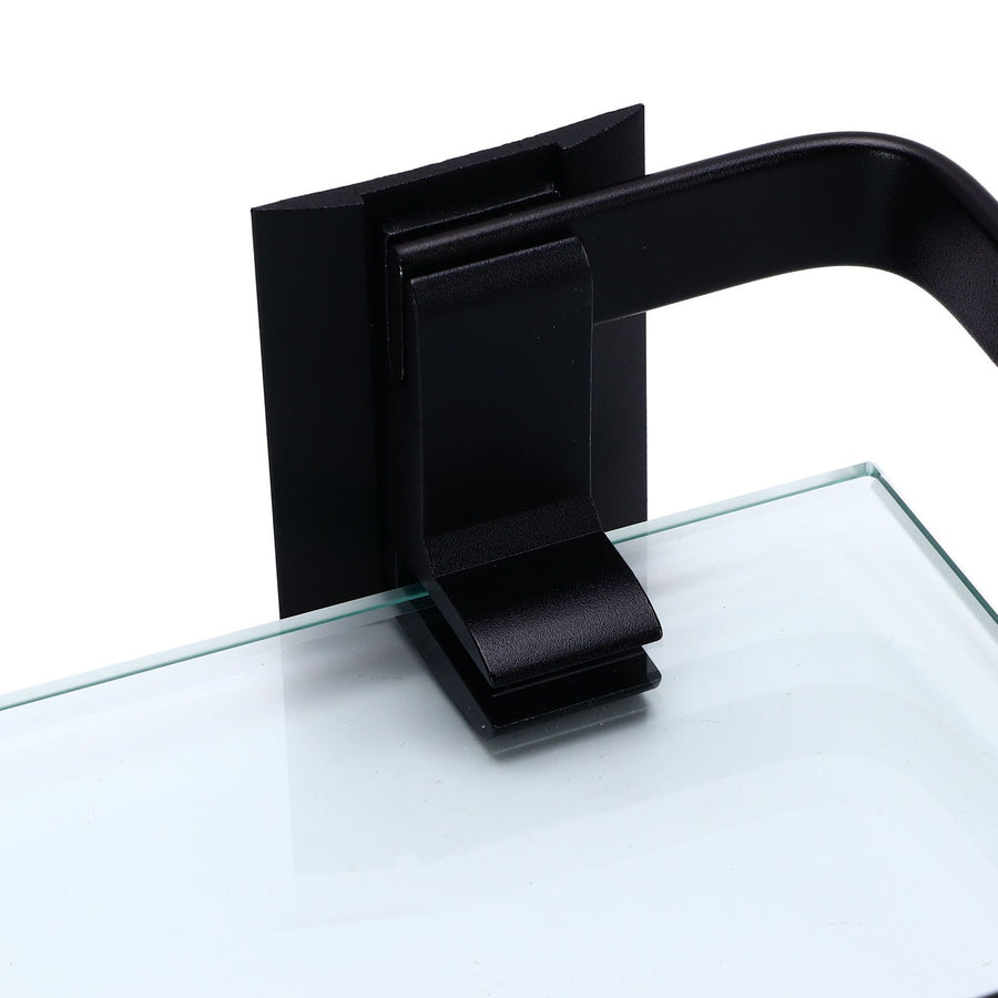 Bathroom Rack Thickened Durable Large Storage Space Strong Load Bearing Capacity Single Layer Black Shelf