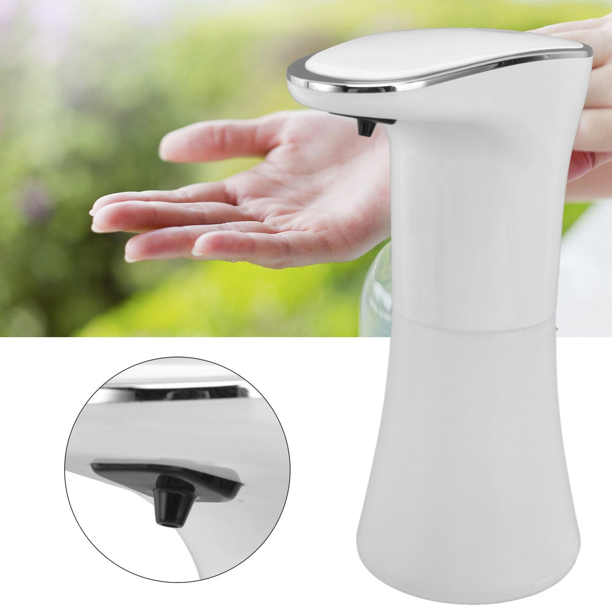 400ml Automatic Soap Dispenser Touchless USB Rechargeable Smart Sensor Foam Soap Pump for Bathroom Hotel