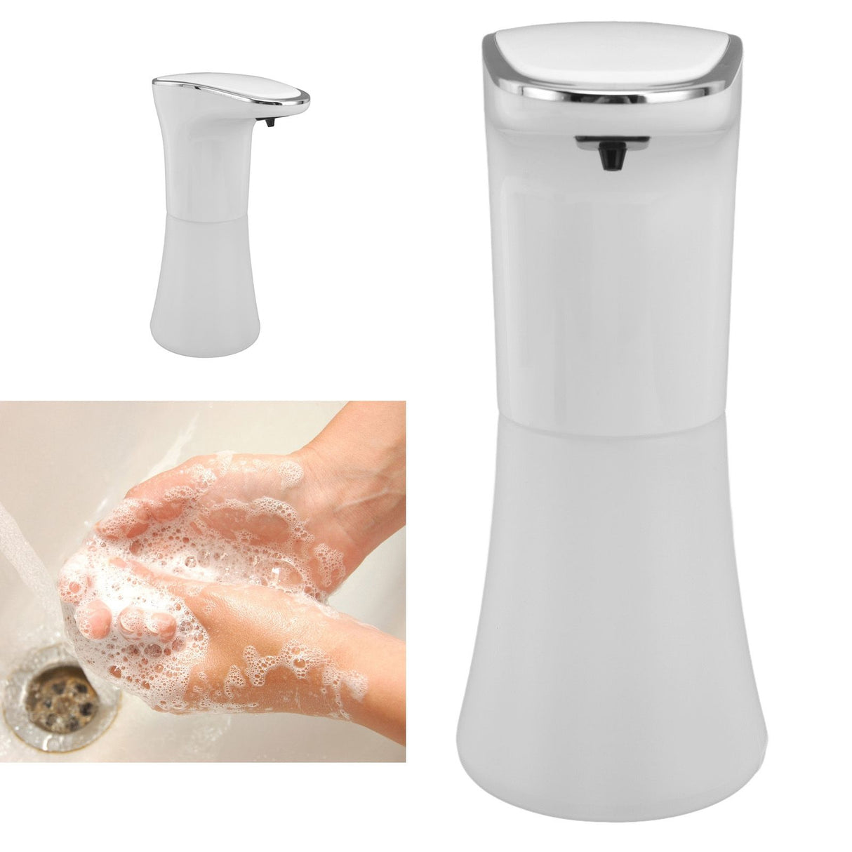400ml Automatic Soap Dispenser Touchless USB Rechargeable Smart Sensor Foam Soap Pump for Bathroom Hotel