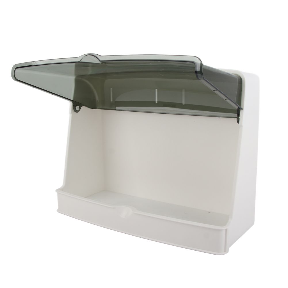 Cosmetics Storage Box Dust Proof Wall Mounted Makeup Organizer Punch Free Skin Care Product Rack for Bathroom White