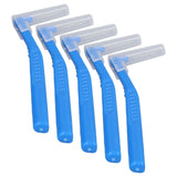 5pcs L Shaped Interdental Brushes Effective Cleaning Plaque Removal Braces Brush for Tooth Care Blue - Top-Down View