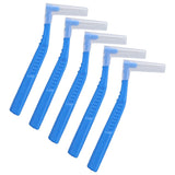 5pcs L Shaped Interdental Brushes Effective Cleaning Plaque Removal Braces Brush for Tooth Care Blue - Extra Image