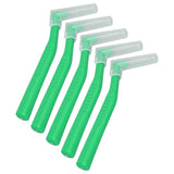 5pcs L Shaped Interdental Brushes Effective Cleaning Plaque Removal Braces Brush for Tooth Care Green - Side View