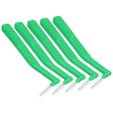 5pcs L Shaped Interdental Brushes Effective Cleaning Plaque Removal Braces Brush for Tooth Care Green - Low Angle